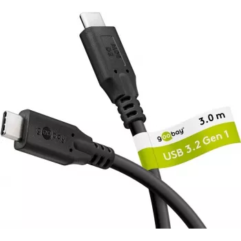 Goobay USB-C kábel USB 3.2 60 W 5 Gbit/s Power Delivery 3 m - konektor samec> (74729)
