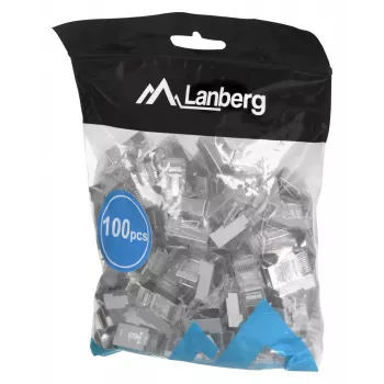 LANBERG RJ-45 konektor samec PLS-5000EZ, Cat5e, F/UTP (FTP), sivý, 100 ks