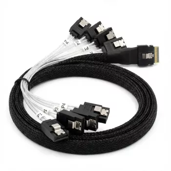 Interný kábel BROADCOM x8 8654 na 8×1 SATA, dĺžka 1 m