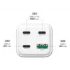 MediaRange MRMA124 mobilná nabíjačka 100W AC, 3x USB-C, 100–240V vstup, 1,5 m kábel, biela