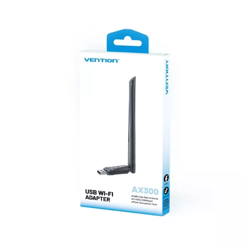 Vention AX300 USB Wi-Fi 6 2,4GHz BK sieťová karta
