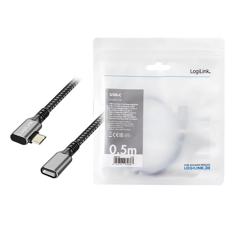 USB 3.2 Gen2 Type-C na USB-C konektor samica, PD, AV, 0,5 m