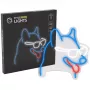 Neónová svetelná tabuľa MANTA Neon Lights Dog with Glasses Manta SNL69MT – dekoratívne LED neónové nástenné svietidlo v tvare psa