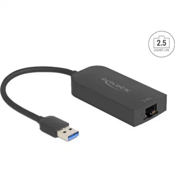 DeLOCK 66045 adaptér USB 5 Gbps Type-A na 2,5 Gigabit LAN RJ45 čierny