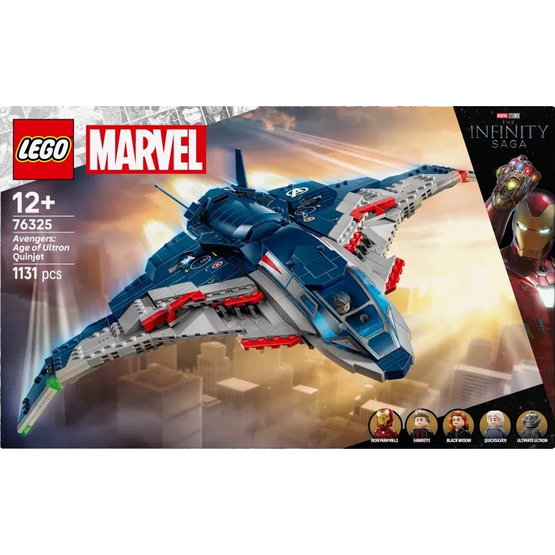 LEGO Marvel Super Heroes 76325 Avengers: Age of Ultron Quinjet, stavebnica, 1131 dielikov, 5 minifigúrok, 12+