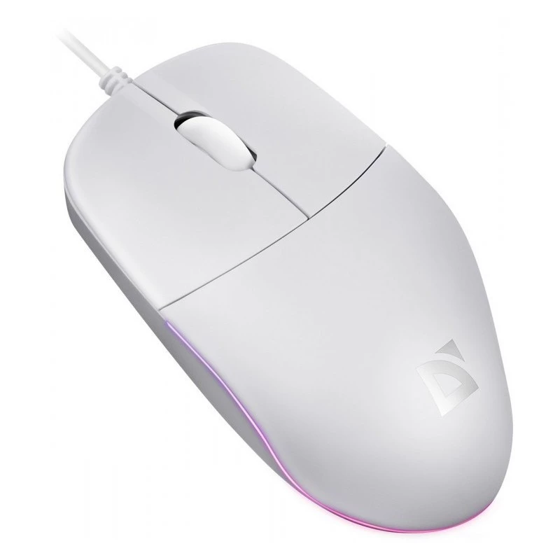Káblová myš DEFENDER AZORA MB-24 — obojručná optická USB myš, 1200 dpi, 3 režimy rozlíšenia, biela, 109×86×34 mm
