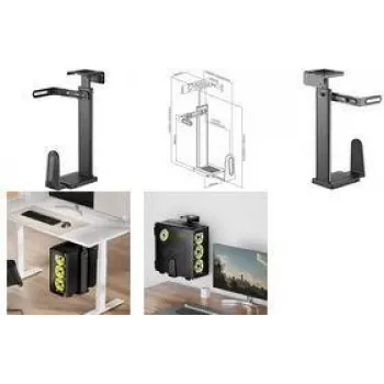 LogiLink držiak na PC pre montáž pod stôl alebo na stenu, čierny (EO0073)