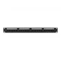 Patch panel 1U LANBERG PPUA-1024-B, 24 portov, Cat6a, U/UTP, 1U rack, hĺbka 102 mm, kov, čierny