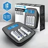 everActive NC-1000M V2 nabíjačka batérií, Ni-MH, 4 sloty AA/AAA, USB-C, čierna
