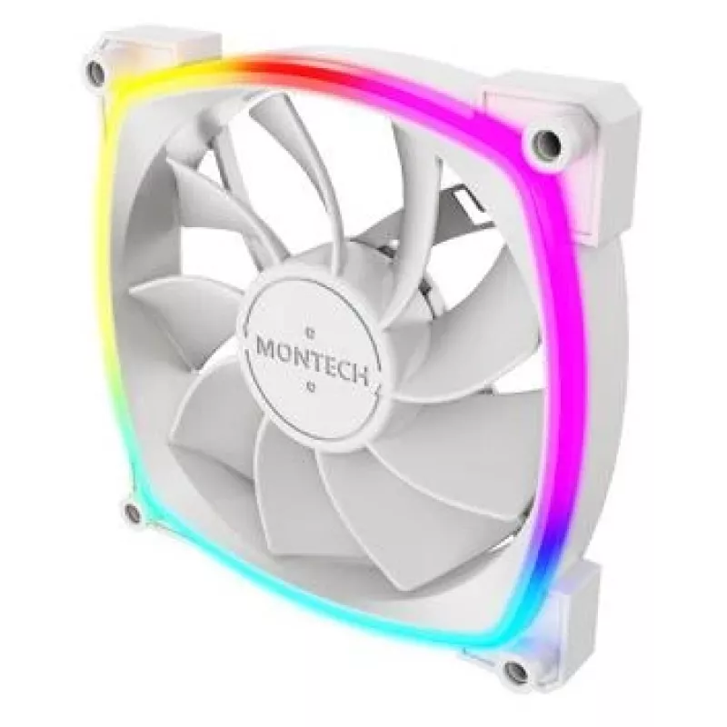 Montech RX120 PWM ventilátor počítačovej skrine 12 cm biely 3 ks