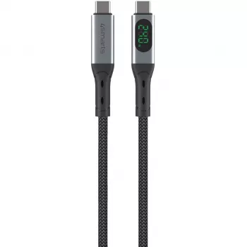 USB kábel 4smarts 541438 USB4 Gen 2x2 1,5 m USB-C čierna sivá