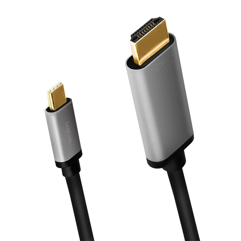 LogiLink CUA0101 USB 3.2 Gen1 Type-C na HDMI-A kábel 1,8 m čierna sivá