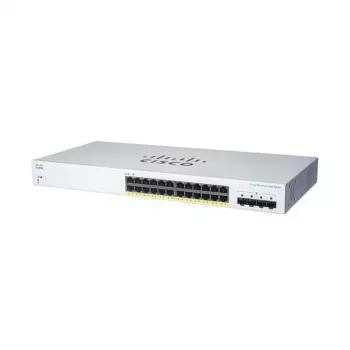 Spravovaný L2 Gigabit PoE switch Cisco CBS220-24FP-4G — 24x Gigabit RJ-45, PoE, 56 Gbit/s, MAC 8192, montáž do racku