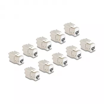 DeLOCK 88119 Keystone modul plochý biela RJ-45 10 ks