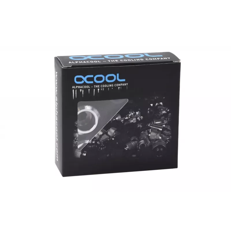 Sada fittingov Alphacool 17474 — mosadzno-chrómové konektory, Ø 22 mm, výška 20 mm