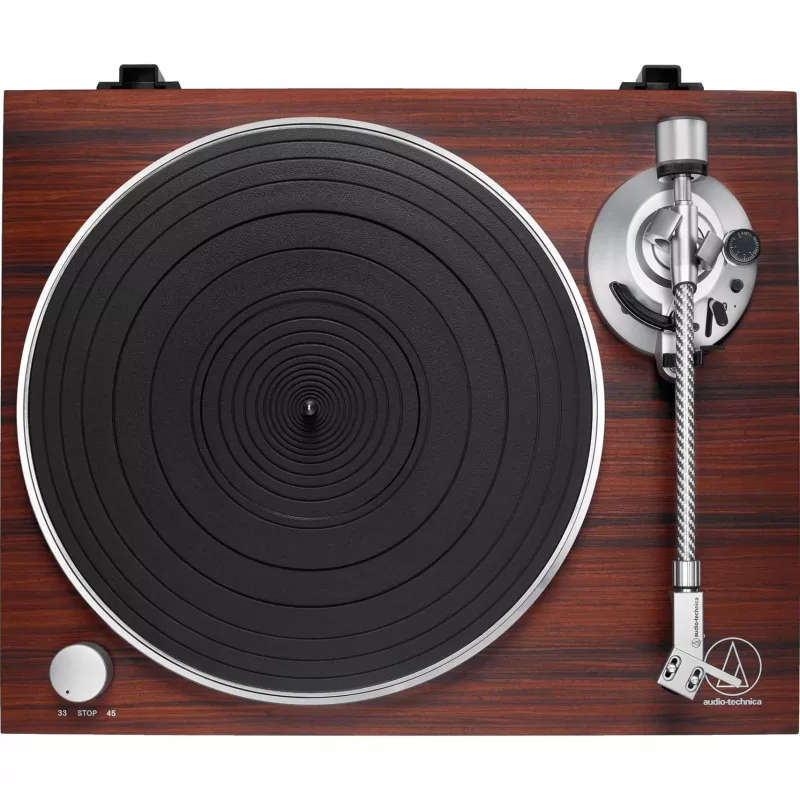 Remienkový audio gramofón Audio-Technica AT-LPW50BTRW hnedý manuálny