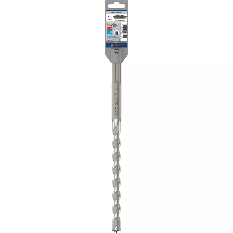 Bosch PRO SDS max-4 2608685860 príklepový vrták, 16 mm, pracovná dĺžka 200 mm, celková dĺžka 340 mm, do betónu, muriva