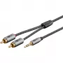 Goobay 65284. Konektor 1: 3.5mm, pohlavie konektora 1: samec, konektor 2: 2 x RCA, pohlavie konektora 2: samec, materiál kábla: K
