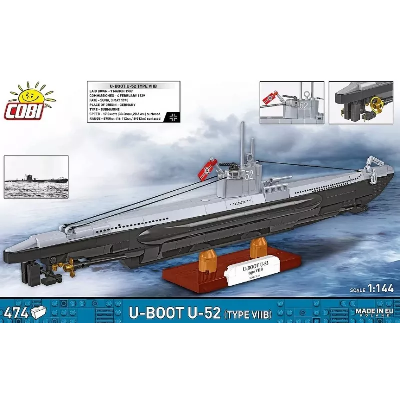 Stavebnica Cobi U-Boot U-52 – 474-dielna modelová stavebnica
