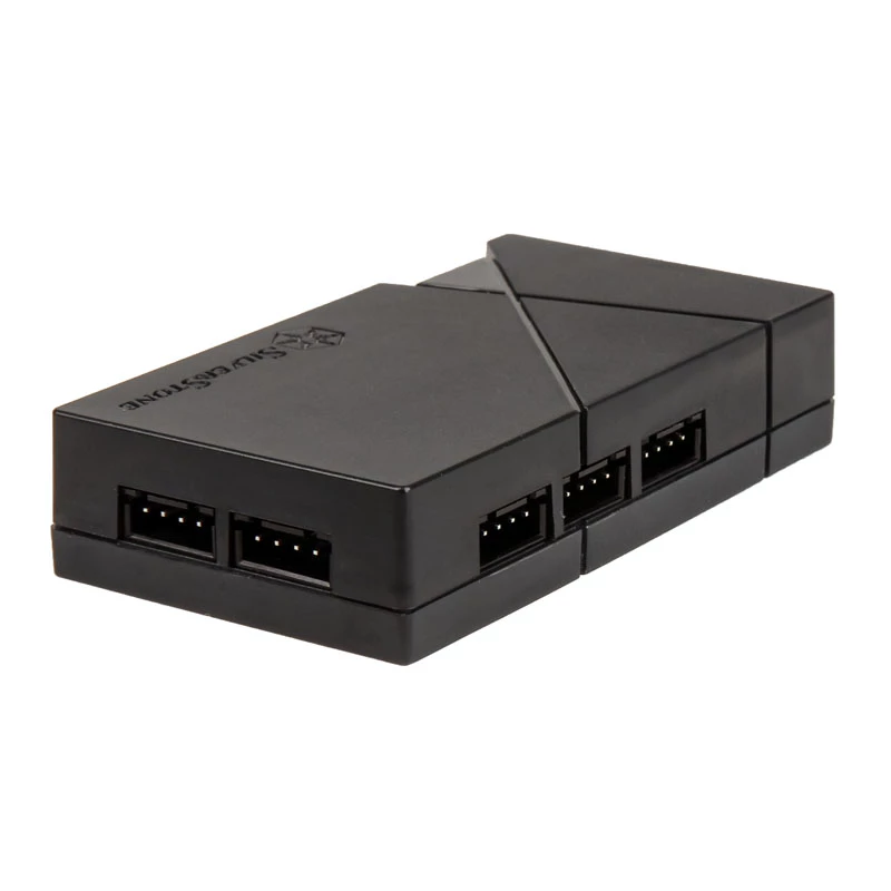 SilverStone SST-LSB01 RGB LED rozbočovač s 2 LED pásikmi, čierny