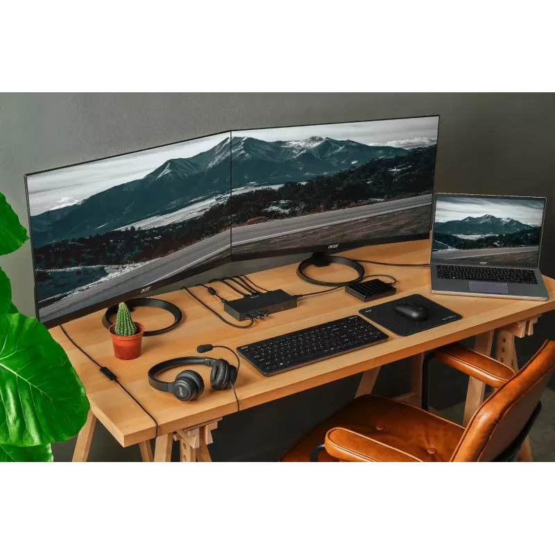 Acer AHW154 GP.HDS11.02D drôtová kancelárska náhlavná súprava, stereo, jack konektor, zabudovaný flexibilný mikrofón, čierna
