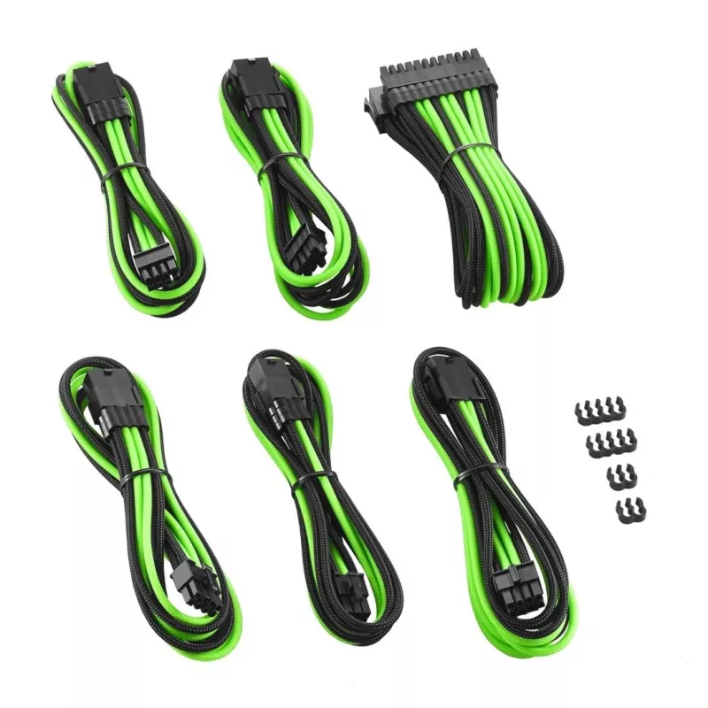 Interný napájací kábel CableMod CM-PCAB-BKIT-NKKLG-3PK-R čierny zelený