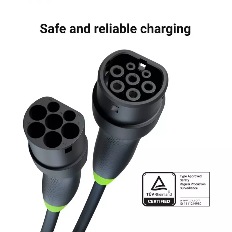 Nabíjací kábel Green Cell EVKABGC03 — Typ 2, 5 m, 11 kW, pre elektromobily