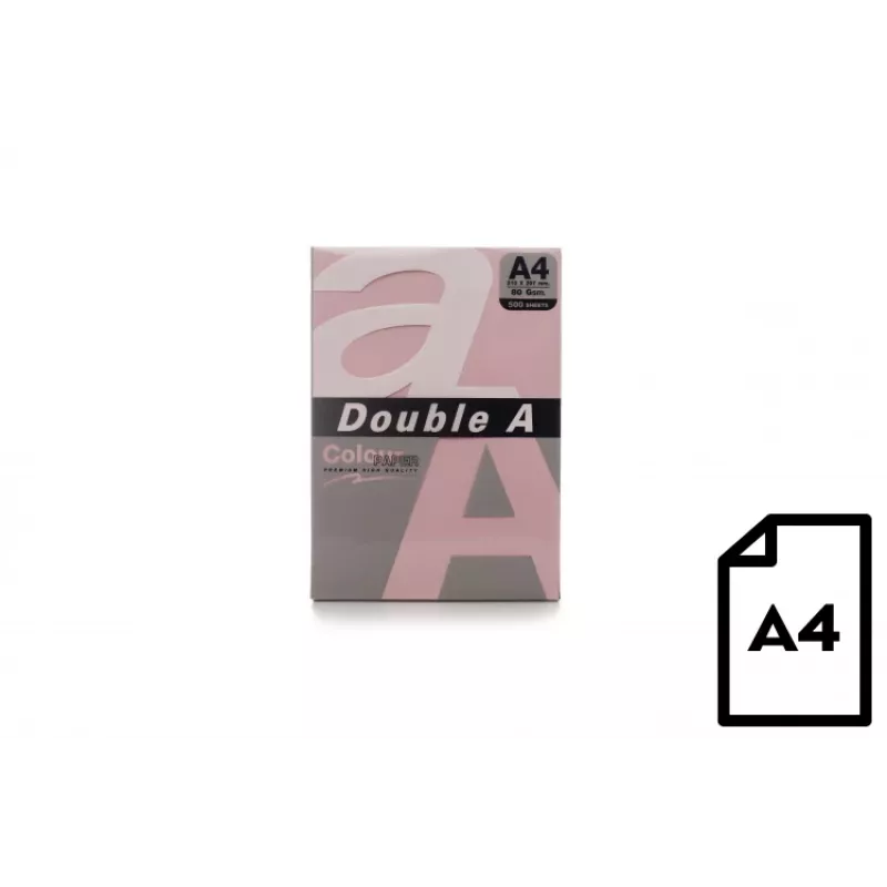 Farebný papier Double A, 80 g, A4, 500 listov, ružová