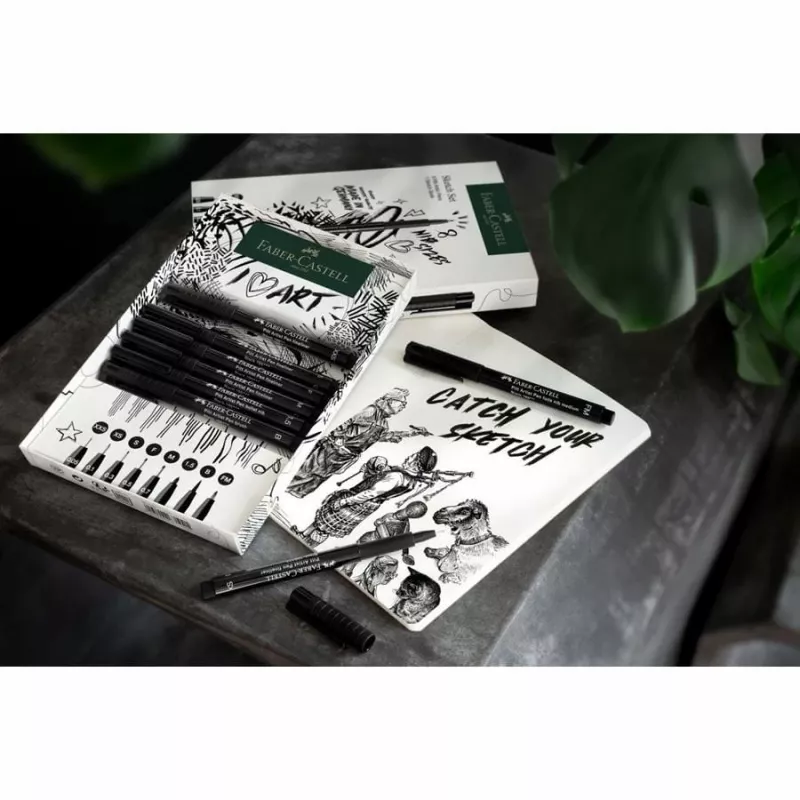 Faber-Castell 267102 fineliner Multi čierny 8 kusov okrúhly hrot