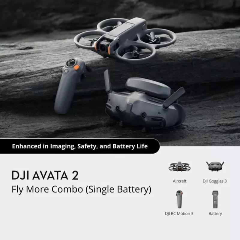 DJI Avata 2 Fly More Combo 1 batéria 4 rotory 12 MP 3840 x 2880 pixelov čierny