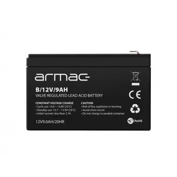 Batéria do UPS ARMAC B/12V/9AH — olovená AGM batéria 12V 9Ah, 1,8A nabíjanie, 122A max. vybíjanie, ABS puzdro, 65×151×94 mm