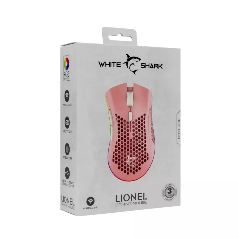 Myš White Shark WGM-5012 Lionel ružová USB