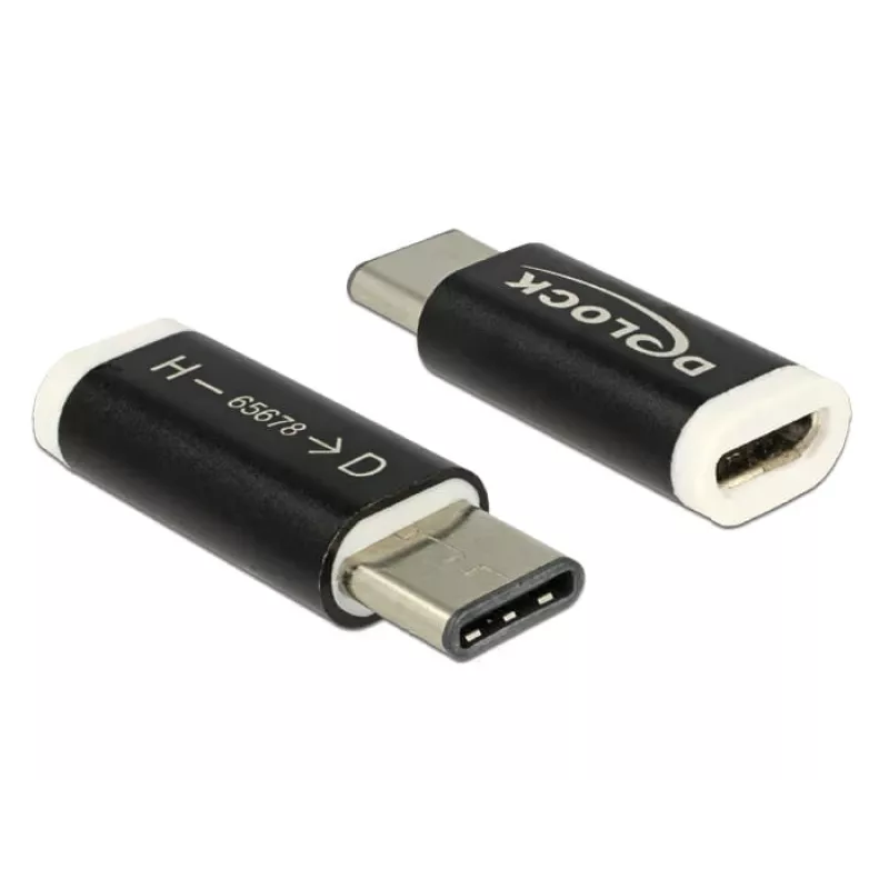Delock - USB adaptér - 24 Pin USB-C (M) na Micro-USB Type-B (F) - USB 3.1 - čierny (65678)