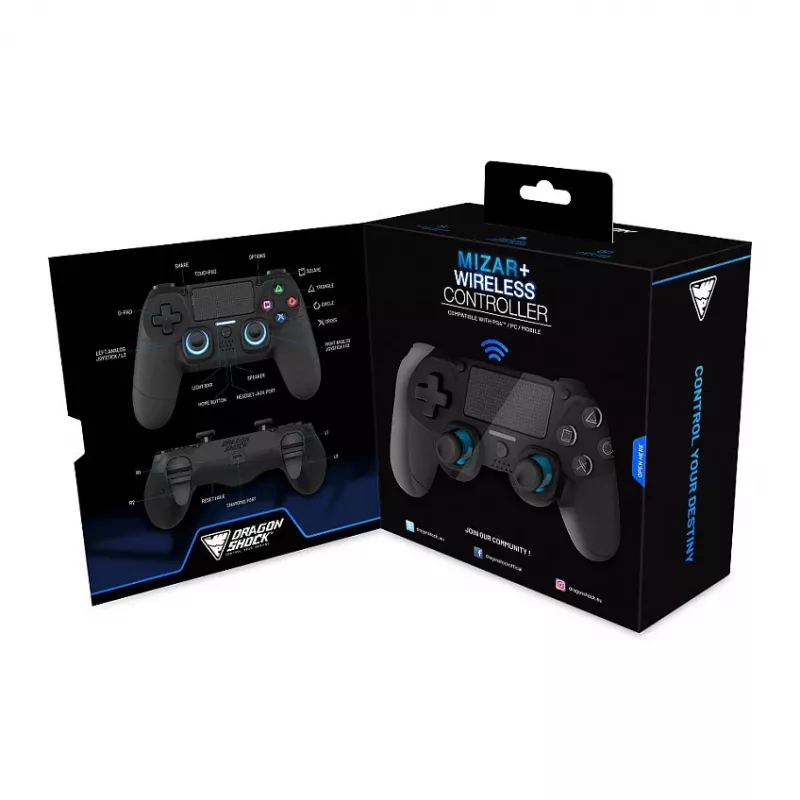 Dragonshock ovládač Mizar+ Wireless čierny PS4/PC