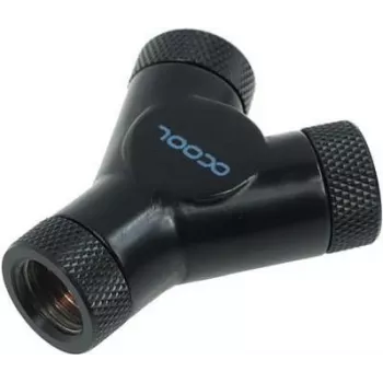 Alphacool HF Y-konektor - G1/4 otočný - 3x vnútorný závit - hlboká čierna (17066)
