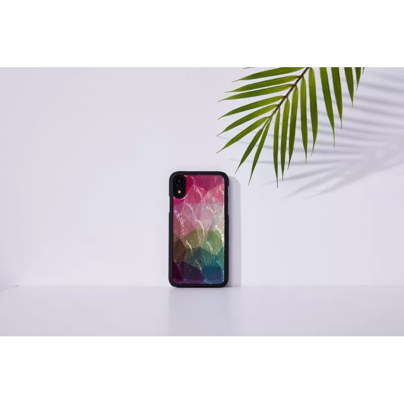 Puzdro na smartphone iKins pre iPhone XR — dizajn vodných kvetov, čierna