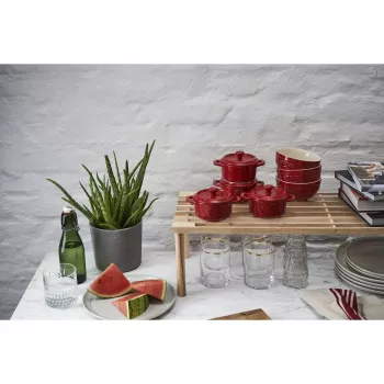 Staub Mini Cocotte Okrúhly, 4 ks - 200 ml, Červená