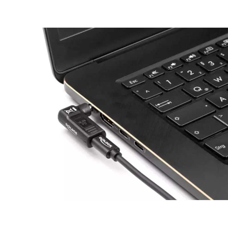 DeLOCK adaptér USB Type-C konektor samica na HP 4,8 x 1,7 mm konektor samec 90° zahnutý