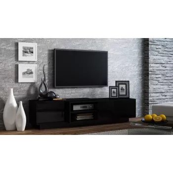 Cama TV skrinka SIGMA1 180 čierna/čierna lesklá
