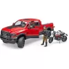 Dodge RAM 2500 Power Wagon s prívesom a motorkou Ducati 02502 BRUDER