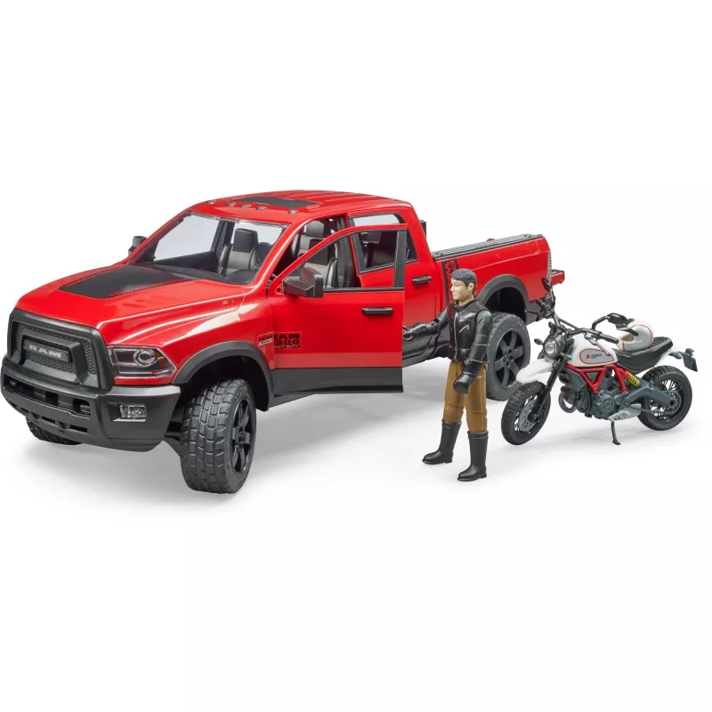 Dodge RAM 2500 Power Wagon s prívesom a motorkou Ducati 02502 BRUDER