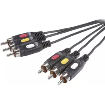 SpeaKa Professional SP-7869868 composite video kábel 10 m 3 x RCA čierny (SP-7869868)