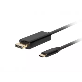 Videokábel adaptér LANBERG CA-CMDP-10CU-0010-BK USB Type-C na DisplayPort 1 m, DisplayPort 1.2, až do 3840×2160@60Hz, HDR