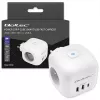 Predlžovacia zásuvka QOLTEC 52548 s 3× AC zásuvkami a USB portom