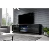 Cama TV skrinka QIU 200 MDF čierna lesklá/čierna lesklá