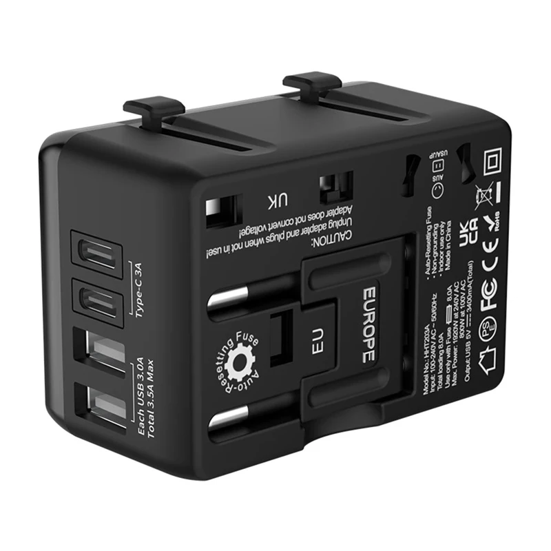 Cestovný adaptér BlitzWolf BW-TA1 4-in-1 s 2× USB PD 20W konektormi