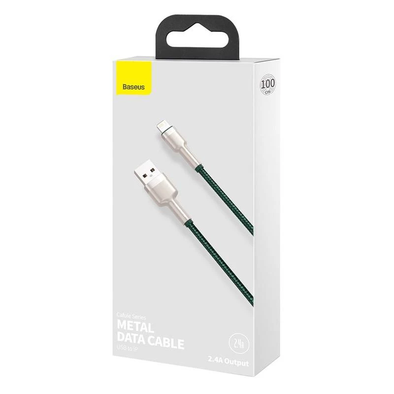 Kábel USB-A na Lightning Baseus 1 m, zelený