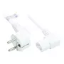 Napájací kábel ochranný kontaktný konektor Type E+F (CEE 7/7, zahnutý) na C13 (zahnutý doprava), biela, 1,00 mm², 3 m, Good Connections® (P0131-W030)