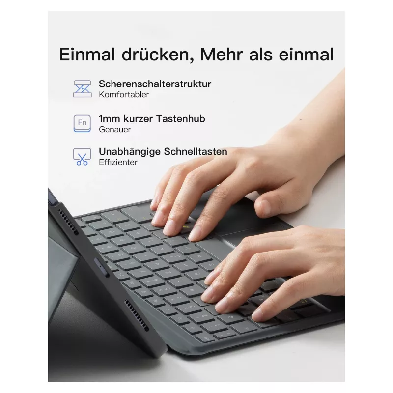 inateck klávesnica iPad 11 iPad 10. gen. kom. QWERTZ sivá