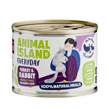 ANIMAL ISLAND Everyday morčacie a králičie - mokré krmivo pre mačky - 200 g